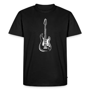 Illustration of an electric guitar - musicians and bands - Men's Premium Organic T-Shirt - black - Front - Nico (187cm)
