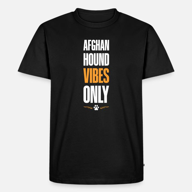 Afghan Hound Vibes Only - Männer Premium Bio T-Shirt - Schwarz