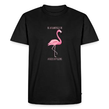 Soyez un flamant dans un troupeau de pigeons Flamant oiseau - T-shirt Premium bio Homme - noir - Devant - Nico (187cm)