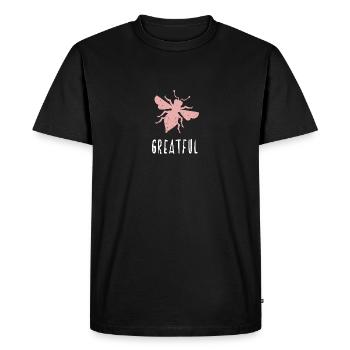 Rosa Bee Greatful Biene Be Greatful - Men's Premium Organic T-Shirt - black - Front - Nico (187cm)