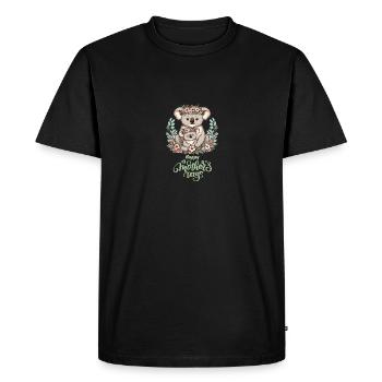 Koala amant câlin Floral maman bonne fête des mères - T-shirt Premium bio Homme - noir - Devant - Nico (187cm)