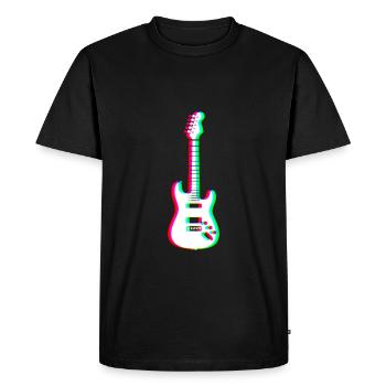 EDM - Guitare électrique - Style Glitch Rave - T-shirt Premium bio Homme - noir - Devant - Nico (187cm)