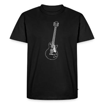 Black and White Guitar Sketch - LesPaul - Men's Premium Organic T-Shirt - black - Front - Nico (187cm)