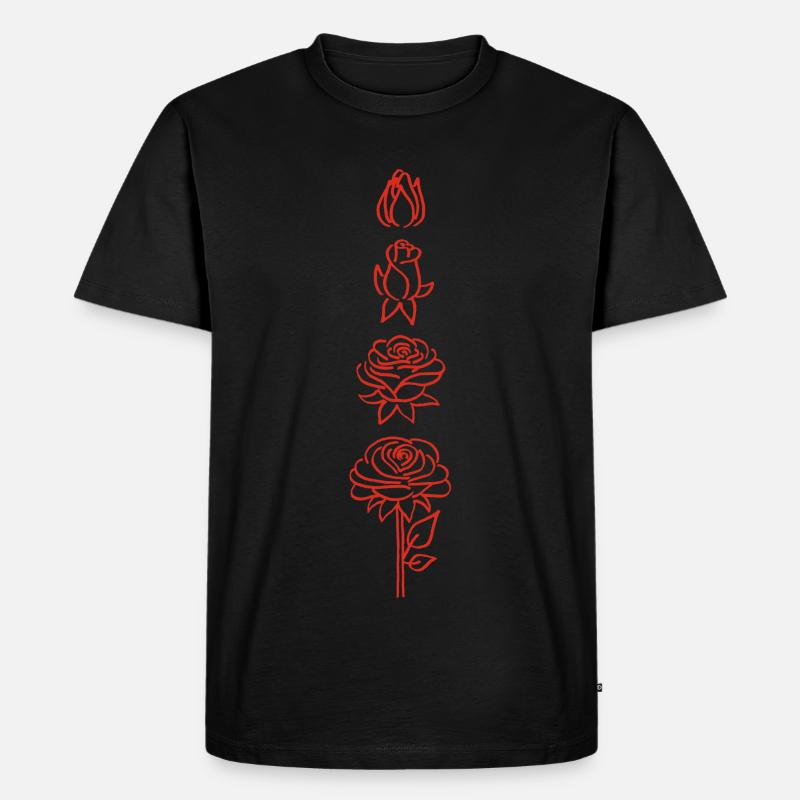 Blüte einer roten Blume - Männer Premium Bio T-Shirt - Schwarz