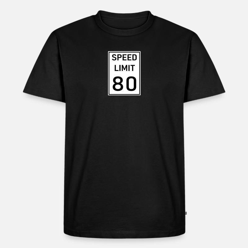 80 - Männer Premium Bio T-Shirt - Schwarz