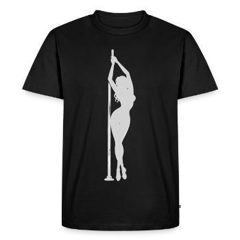 Silhouette de pole dance : femme élégante sur la barre - T-shirt Premium bio Homme - noir - Devant - Nico (187cm)