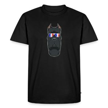 Lunettes Cane Corso France I Drapeau Français - T-shirt Premium bio Homme - noir - Devant - Nico (187cm)