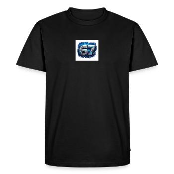 Neon Robo Number 67 - Men's Premium Organic T-Shirt - black - Front - Nico (187cm)