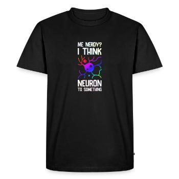 Brain Biology Neuron Teacher Gift - Men's Premium Organic T-Shirt - black - Front - Nico (187cm)