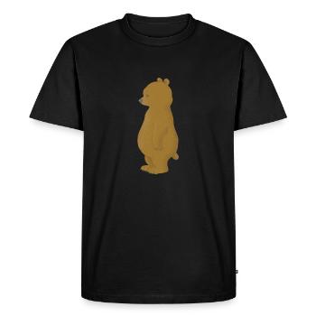 Ours heureux - T-shirt Premium bio Homme - noir - Devant - Nico (187cm)
