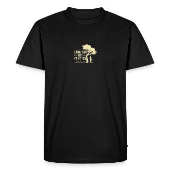 Alligator Hunter, Bang Em Hang Em, Crocodile Gator - Men's Premium Organic T-Shirt - black - Front - Nico (187cm)