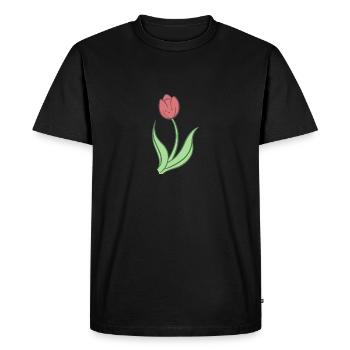 Tulipe douce - T-shirt Premium bio Homme - noir - Devant - Nico (187cm)