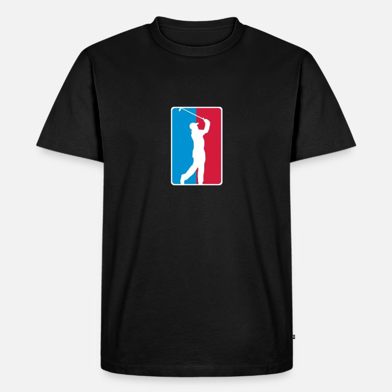 Golf Silhouette Logo - Männer Premium Bio T-Shirt - Schwarz