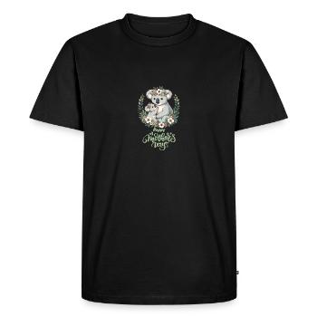 Koala amant câlin Floral maman bonne fête des mères - T-shirt Premium bio Homme - noir - Devant - Nico (187cm)