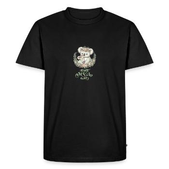 Meilleure maman jamais Koala embrasser Couronne de fleurs - T-shirt Premium bio Homme - noir - Devant - Nico (187cm)
