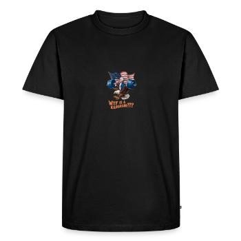 WTF Is A Kilogram??? Patriotic Joke About The - Men's Premium Organic T-Shirt - black - Front - Nico (187cm)