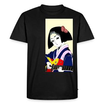 Guitare Geisha - T-shirt Premium bio Homme - noir - Devant - Nico (187cm)