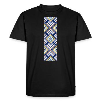 WACHS AFRIKANISCHES MUSTER - Männer Premium Bio T-Shirt - Schwarz - Vorne - Nico (187cm)