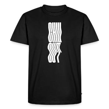 Conception du logo typographique ondulée Chill Out - T-shirt Premium bio Homme - noir - Devant - Nico (187cm)