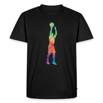 Joueur de basket-ball Dunking Basket-ball masculin Garçons - T-shirt Premium bio Homme - noir - Devant - Nico (187cm)