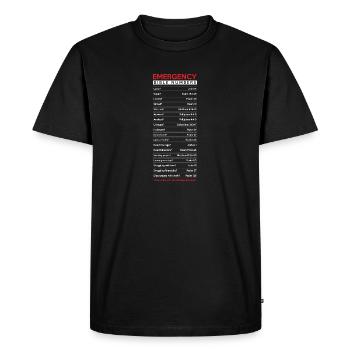 Numéros d'urgence de la bible - T-shirt Premium bio Homme - noir - Devant - Nico (187cm)