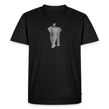 Éléphant, Rouge-gorge, Oiseau, Amoureux des animaux, Biologiste - T-shirt Premium bio Homme - noir - Devant - Nico (187cm)
