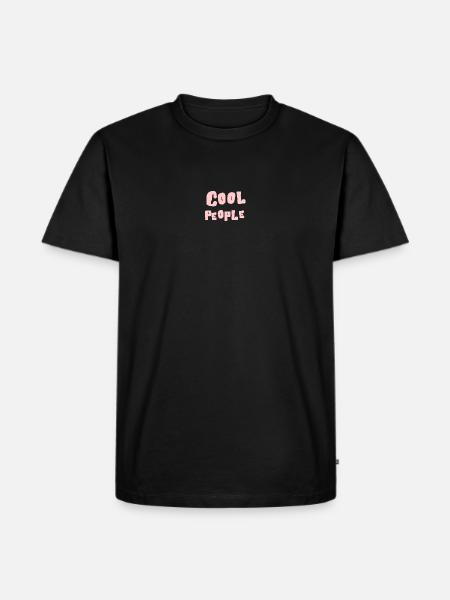Cool People Pink Bubble Text - Männer Premium Bio T-Shirt - Schwarz