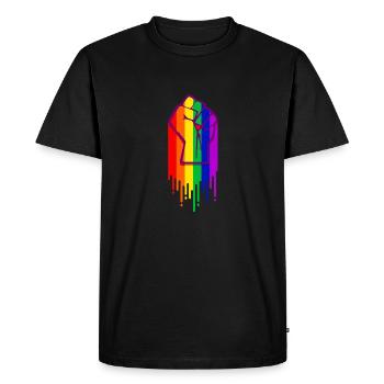 Regenbogen Gay Schwul Bunt Pride Csd Geschenk - Men's Premium Organic T-Shirt - black - Front - Nico (187cm)