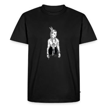 Indian woman // Headdress - Men's Premium Organic T-Shirt - black - Front - Nico (187cm)