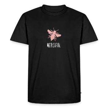 Rosa Bee Merciful Biene Be Merciful - Men's Premium Organic T-Shirt - black - Front - Nico (187cm)
