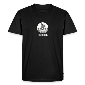 Je vais bien, pouce en l’air. - T-shirt Premium bio Homme - noir - Devant - Nico (187cm)