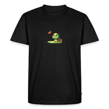 Cartoon Turtle 2 - Men's Premium Organic T-Shirt - black - Front - Nico (187cm)
