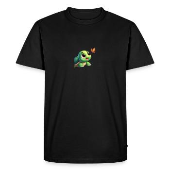 Cartoon Turtle 4 - Men's Premium Organic T-Shirt - black - Front - Nico (187cm)