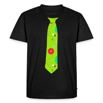 Cravate Abeille Naturel Vert - T-shirt Premium bio Homme - noir - Devant - Nico (187cm)