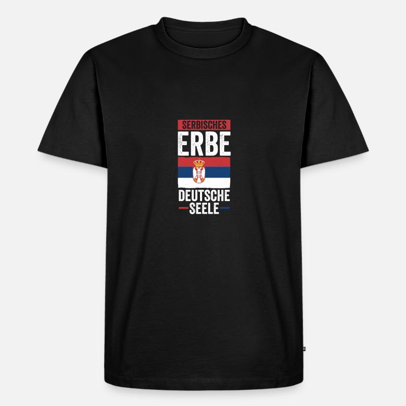 Serben Serbisch Deutschland Serbien - Männer Premium Bio T-Shirt - Schwarz