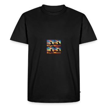 Balades de chien moto crâne crâne crâne crâne crâne - T-shirt Premium bio Homme - noir - Devant - Nico (187cm)