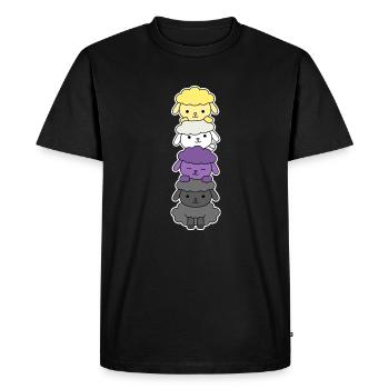 Conception de mouton drapeau non binaire pour les fiers Enbys - T-shirt Premium bio Homme - noir - Devant - Nico (187cm)