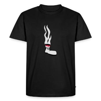 Burned Feet - Men's Premium Organic T-Shirt - black - Front - Nico (187cm)