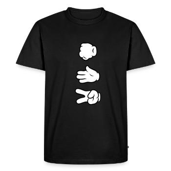 Comic Hands - Rock Paper Scissors - Men's Premium Organic T-Shirt - black - Front - Nico (187cm)