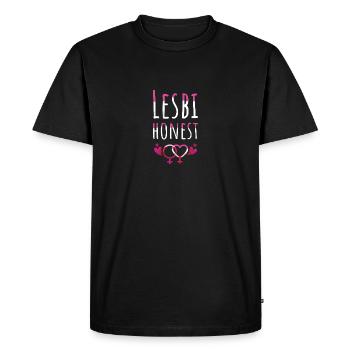 Lesbi Honest Pride Flag Lesbian Couple - Men's Premium Organic T-Shirt - black - Front - Nico (187cm)