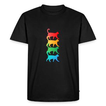 Chat mignon - Chat amoureux de chats T-shirt - T-shirt Premium bio Homme - noir - Devant - Nico (187cm)