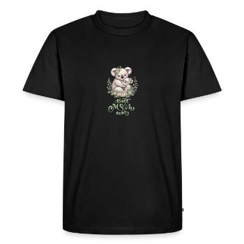 Meilleure maman jamais Koala embrasser Couronne de fleurs - T-shirt Premium bio Homme - noir - Devant - Nico (187cm)