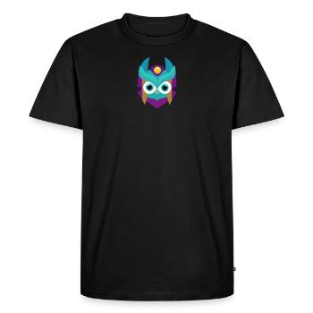 Hibou samouraï - T-shirt Premium bio Homme - noir - Devant - Nico (187cm)