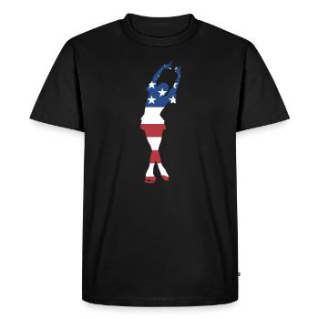 Sport Us Flag Figure Skating - Men's Premium Organic T-Shirt - black - Front - Nico (187cm)