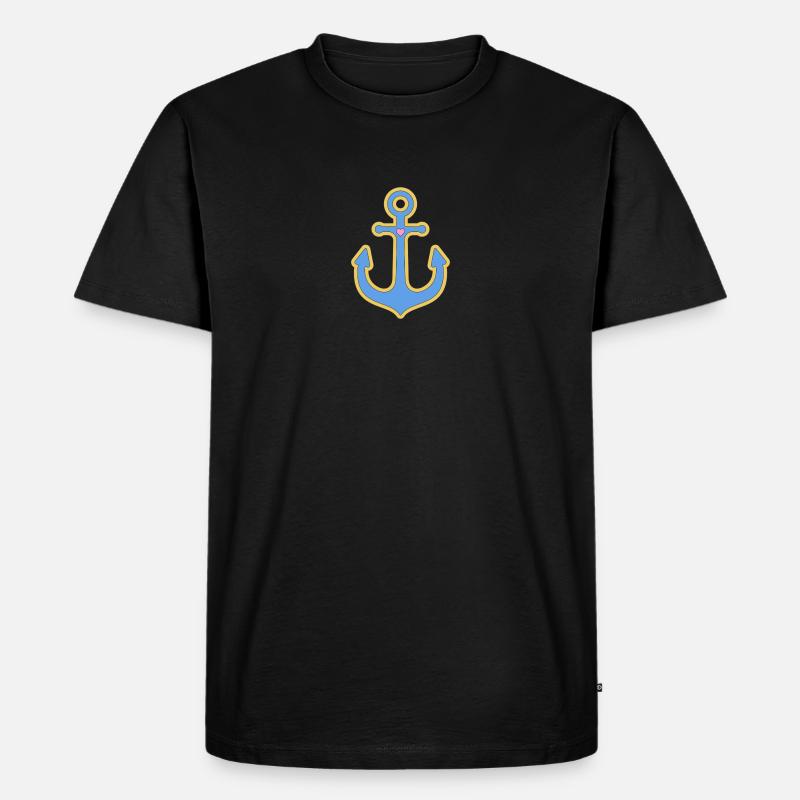 Anker - Männer Premium Bio T-Shirt - Schwarz