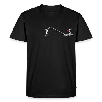 Couple of fishing in love - Men's Premium Organic T-Shirt - black - Front - Nico (187cm)