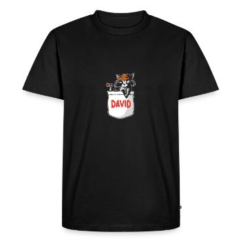 Raccoon David - Men's Premium Organic T-Shirt - black - Front - Nico (187cm)