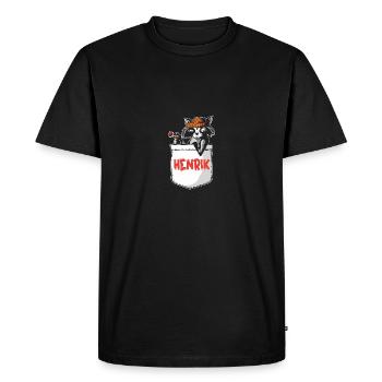 Raton laveur Henrik - T-shirt Premium bio Homme - noir - Devant - Nico (187cm)