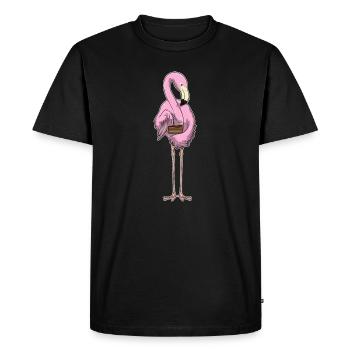Gâteau flamant rose - T-shirt Premium bio Homme - noir - Devant - Nico (187cm)