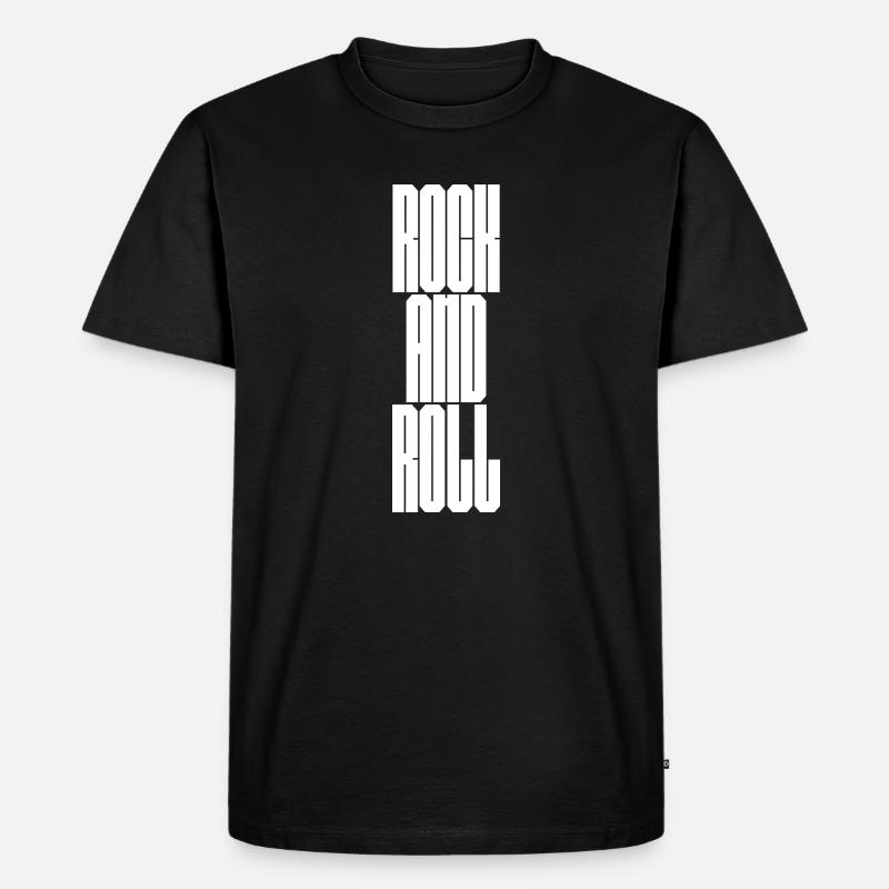 Rock'n'Roll Bold Typografie - Männer Premium Bio T-Shirt - Schwarz